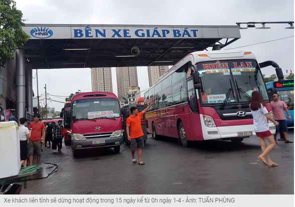 Dừng hoạt động xe khách, xe taxi, hàng không