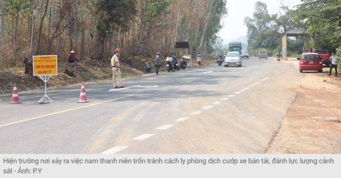 Nam thanh niên đánh cảnh sát khi yêu cầu cách ly phòng dịch