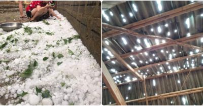 Nghệ An: Mưa đá khiến hàng trăm mái nhà thủng tan hoang