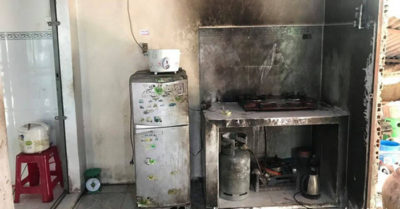 Con bật bếp ngay lúc cha mở nắp can xăng, 3 người thương vong