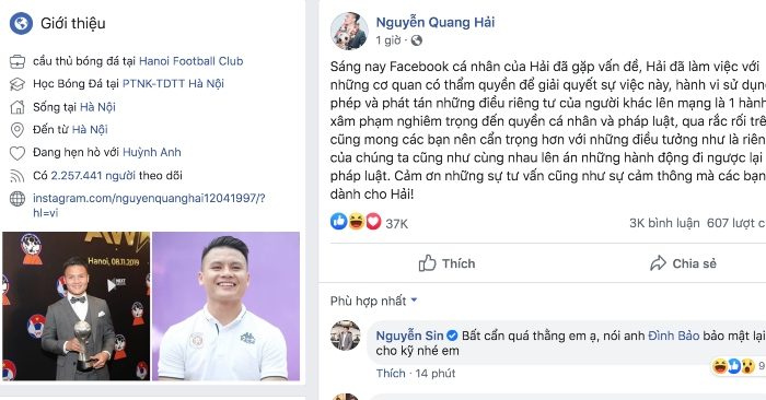 Người hack Facebook Quang Hải sẽ đối diện với án phạt thế nào?