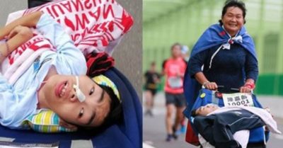 Mẹ đơn thân mang theo con trai bị bại não chạy 134 trận marathon