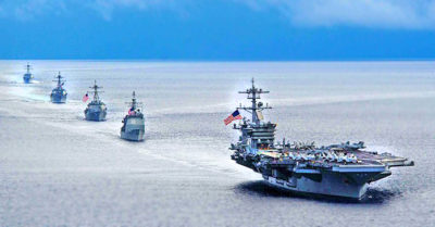 Mỹ bất thường có ‘màn trình diễn tàu sân bay tuần tra’ trên Biển Đông