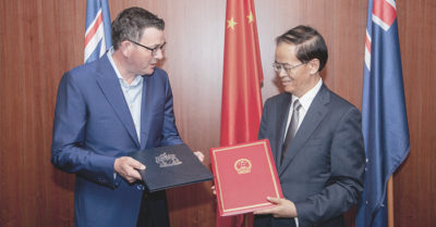 Đi ngược lợi ích quốc gia, một bang của Úc ký Vành đai Con đường