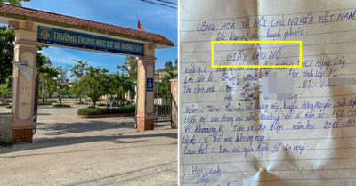 30 học sinh cấp II được trường mời lên viết ‘giấy báo nợ’