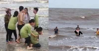 Nam sinh bị sóng cuốn đi xa vì cứu bạn nữ rơi xuống biển