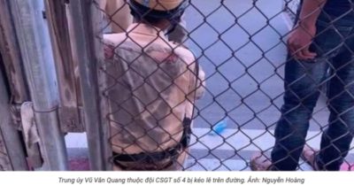 CSGT bị ô tô kéo lê hàng chục mét