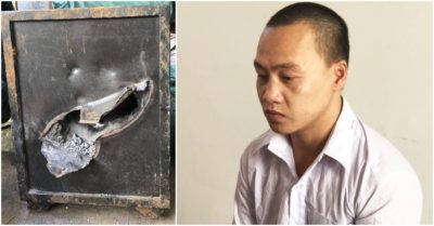 Lấy bình gió đá đốt két sắt để trộm 250 triệu đồng nhưng làm cháy gần hết