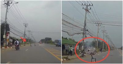 Video xe đạp nổ khi cán trúng dây cáp điện cao thế bị rơi xuống đường