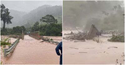 Video người dân Kon Tum la lớn khi chứng kiến lũ cuốn trôi cầu dàn sắt