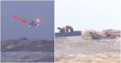 Trực thăng chỉ kịp thả thực phẩm, 8 thuyền viên cùng 1 ngư dân lại rơi vào tình cảnh ‘ngàn cân treo sợi tóc’