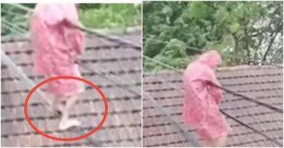 Video: Người đàn ông chân trần đi trên dây điện sang mái nhà khác để tránh lũ