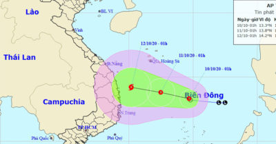 Áp thấp nhiệt đới cách Song Tử Tây hơn 200km, từ Quảng Trị đến Quảng Ngãi mưa to đến rất to