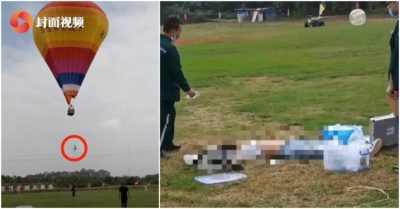 Video ghi lại cảnh tượng nam sinh làm thêm ngã từ khinh khí cầu xuống đất