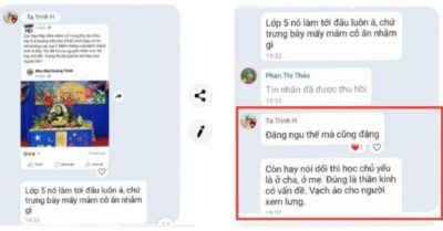 Giáo viên nói phụ huynh ‘thần kinh có vấn đề’ trong nhóm kín