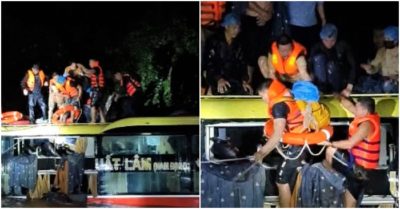 Xe giường nằm bị lũ cuốn trôi ở Quảng Bình, hành khách hoảng loạn kêu cứu trong đêm