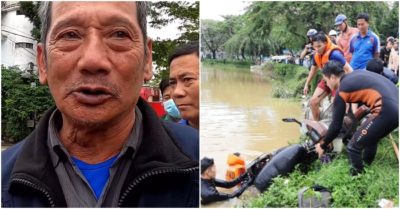 Đèo nhau lúc 5 rưỡi sáng, hai cụ ông phi thẳng xe máy xuống sông