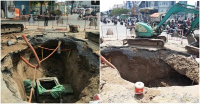 Xuất hiện ‘hố tử thần’ sâu hoắm ở Sài Gòn
