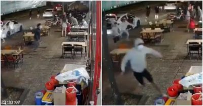 Clip: Băng nhóm bịt mặt lao vào quán nhậu hỗn chiến kinh hoàng