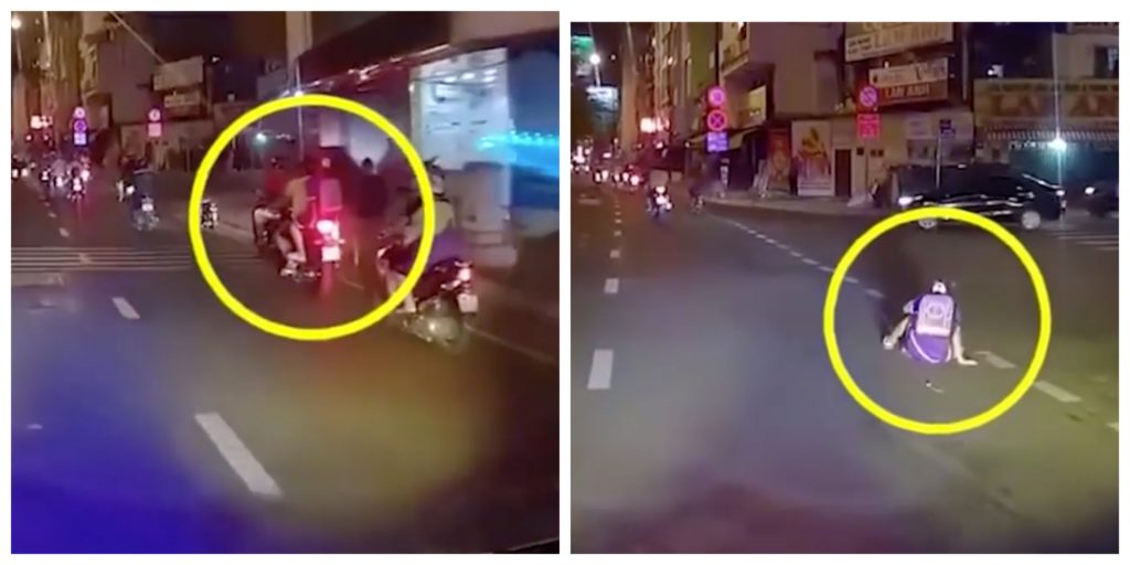 ngã xuống đường