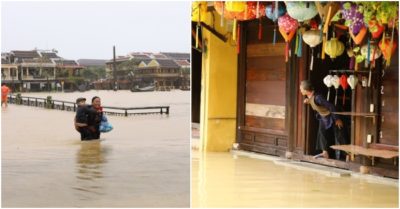 Mưa lớn do ảnh hưởng của bão số 12, phố cổ Hội An lại ngập trong biển nước
