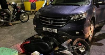 Quảng Ngãi: Nữ tài xế ôtô tông xe máy chở sản phụ đi sinh, kéo lê khoảng 500m