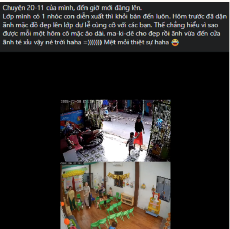 Bài đăng của cô giáo mặc áo dài khiến cậu bé ngã xỉu.