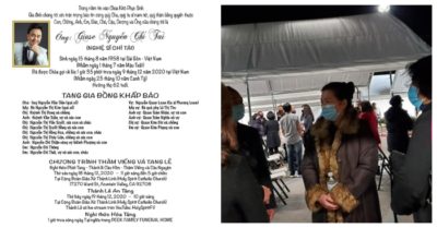 Vợ nghệ sĩ Chí Tài thông báo cáo phó của chồng tại Mỹ