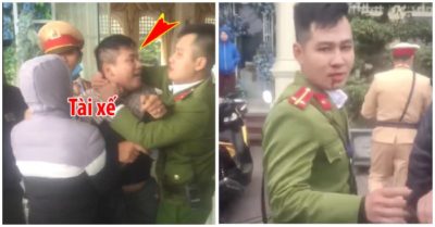 Tài xế vi phạm giao thông đấm vào mặt công an ở Hải Phòng