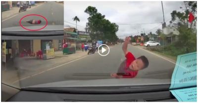 Video chạy sang đường không quan sát, cậu bé bị ôtô tông ngã văng