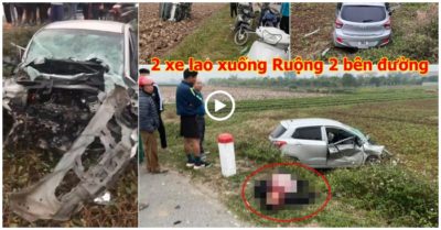 Ôtô con trong quá trình vượt đã tông trực diện với xe tải, tài xế thiệt mạng trong cabin