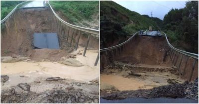 Quốc lộ 26 bị ‘nuốt’ thành vực sâu đoạn dài 50m