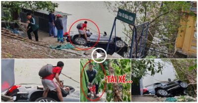 Clip: Người dân kể lại giây phút tài xế húc đổ rào chắn rồi lao ôtô mới mua xuống Hồ Tây