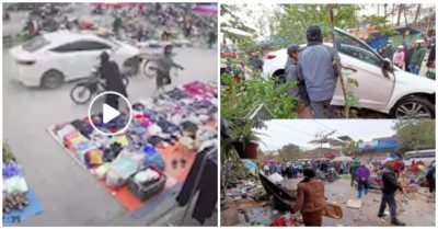 Ôtô lao vào chợ tông nhiều người bị thương