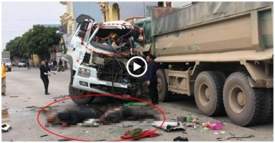 Xe container đấu đầu xe tải khiến 9 người bị thương nặng