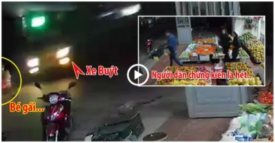 Khoảnh khắc xe buýt tông bé gái học lớp 4 văng xa 20m