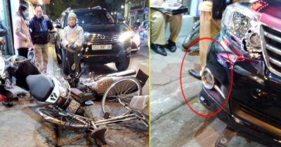 Nữ tài xế Fortuner tông hàng loạt xe máy trên phố Thái Thịnh