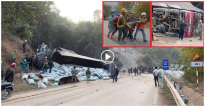 Video hiện trường 3 xe tải tông nhau trên đèo, khiến nhiều người thương vong