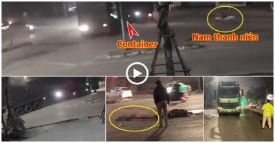 Phóng nhanh, xe máy chui vào gầm container, nam thanh niên thiệt mạng