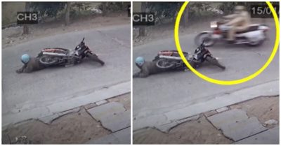 Nghi bị CSGT rượt đuổi, ôtô tạt đầu khiến cụ ông ngã văng ra đường