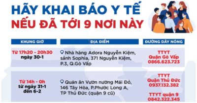 Người từng đến 9 địa điểm cụ thể ở TP. HCM dưới đây hãy gọi ngay y tế