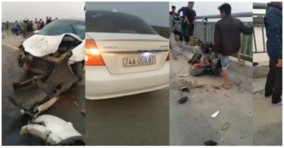 Video hiện trường ôtô tông loạt xe đạp điện trên cầu, khiến 4 học sinh thương vong