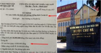 Công văn xin tiền chống dịch Covid-19 có nội dung… mua heo quay