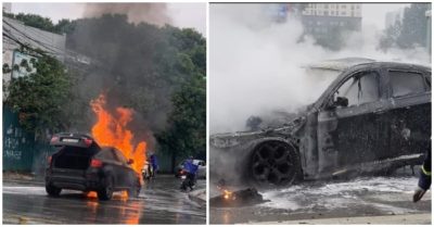 Video khoảnh khắc siêu SUV thể thao BMW cháy trơ khung giữa đường