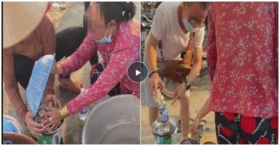 Video người bán ốc hương cân điêu bị khách phát hiện bằng chai nước suối