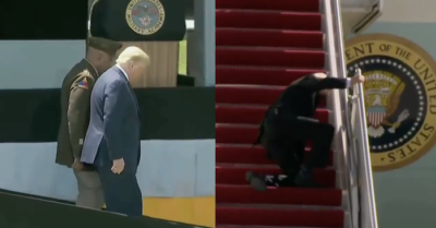 Cú ngã của ông Biden làm gợi nhớ Tổng thống Trump