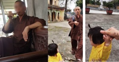 Sư trụ trì đập nhang đang cháy vào du khách: Từng dọa suỵt chó cắn người lễ chùa