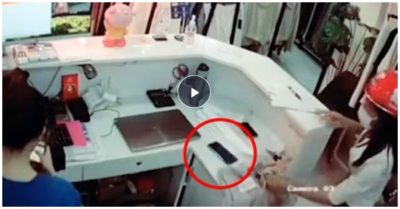 Video cô gái vụng về làm rớt điện thoại vừa ăn trộm trước mặt gia chủ