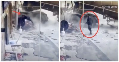 Video xe bồn lao vào nhà dân, người đàn ông hốt hoảng nhảy khỏi xe máy để tự cứu mạng