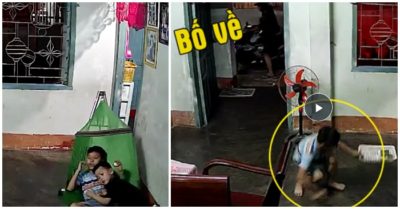 Video hai anh em nằm xem tivi, nghe tiếng xe máy bố về vội ‘xóa dấu vết’